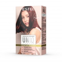 Ухаживающая краска-блеск без аммиака для волос ESTEL UNIQ SENSE 5/5 светлый шатен красный
